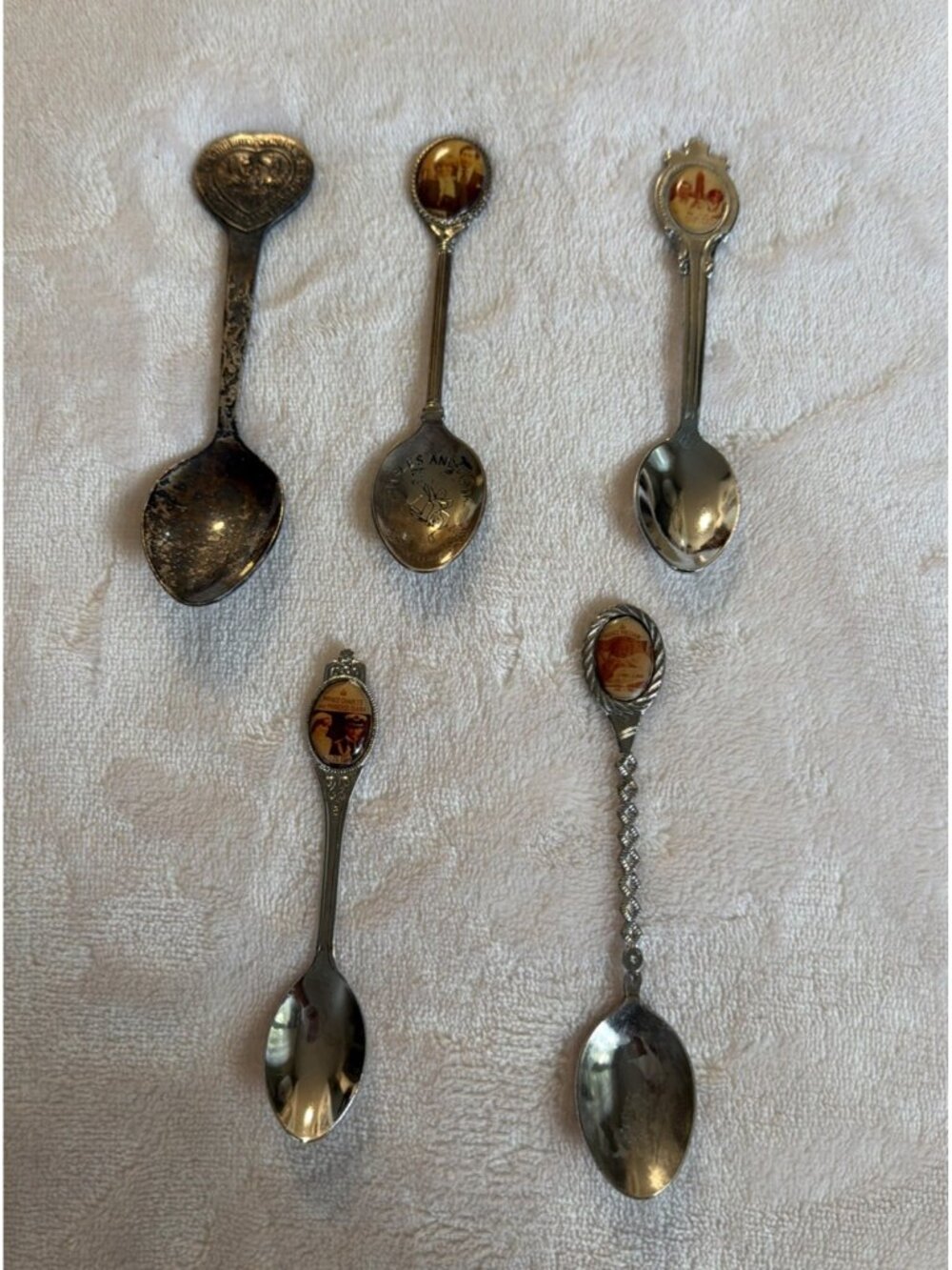 Lot Of 5 Souvenir Spoons Royal Family Princess Diana Prince Charles Wedding